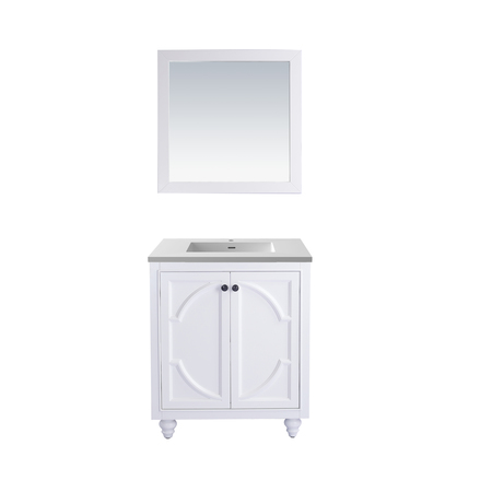 LAVIVA Odyssey, 30, White Cabinet & Matte White VIVA Stone Surface Countertop 313613-30W-MW